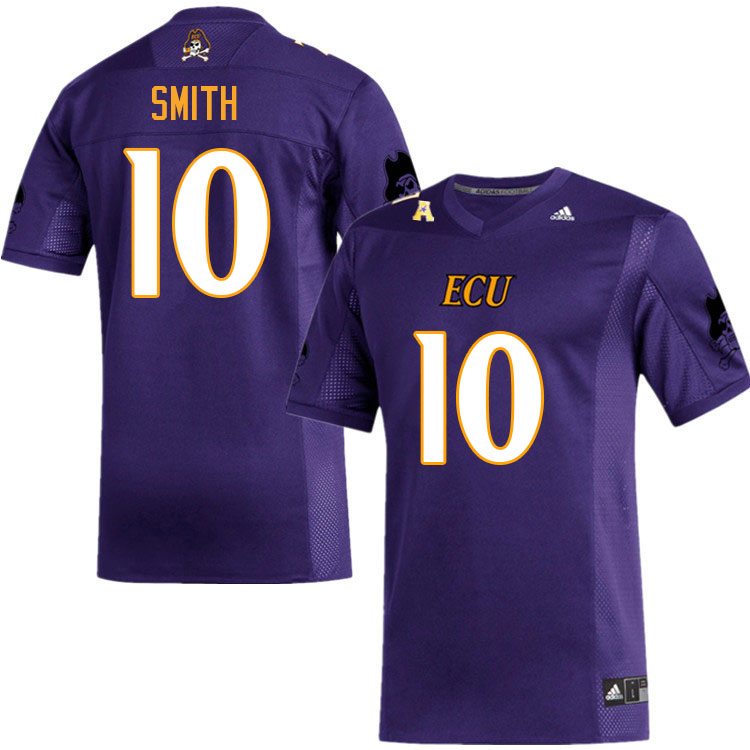 Men #10 Xavier Smith ECU Pirates College Football Jerseys Sale-Purple